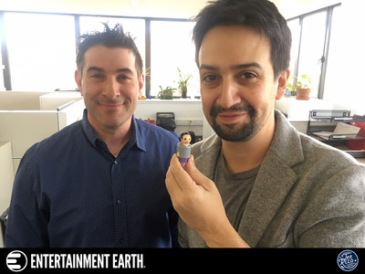 Entertainment Earth President Jason Labowitz and Lin-Manuel Miranda meeting in New York City to launch new collectibles line.