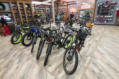 Voltaire Cycles Denville Franchise interior offering all types of light electric vehicles