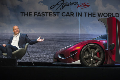 Koeningsegg CEO Christian von Koenigsegg opens the 2018 Canadian International AutoShow media preview day with the Canadian reveal of the Agera RS, the world's fastest production car. (CNW Group/Canadian International AutoShow)