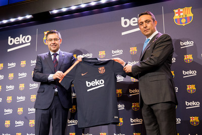 Vice Chairman Koç Holding, the largest conglomerate of Turkey and parent company of Beko, Ali Y. Koç comments: “We are delighted to extend our relationship with FC Barcelona, one of the world’s greatest football clubs. Beko, like FC Barcelona has a proud and long-standing history of constantly striving to improve standards and break new ground. Not only this, but we believe that sport has an incredible power to bring people together through shared values, team spirit and the challenge to better ourselves day after day. We are therefore, proud to have FC Barcelona at our side, as we strive for even greater global growth and success in the years to come.” (PRNewsfoto/Beko)