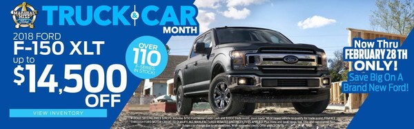 Chattanooga-area car shoppers who are looking for a great price on a brand-new Ford car, truck or crossover this February will benefit from exceptional savings at Marshal Mize Ford during the Truck and Car Month Sales Event that lasts through Feb. 28.