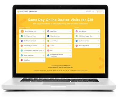 Lemonaid Health website on computer