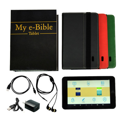 Azpen's My e-Bible tablet allows users to read or listen to their Bible anytime, anywhere. Ideal for all age groups, the unit comes with two of the most popular Bible versions preloaded: the New King James Version (NKJV) and the New International Version (NIV).