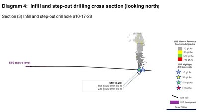 Diagram 4: Infill and step-out drilling cross section (looking north) (CNW Group/Rubicon Minerals Corporation)