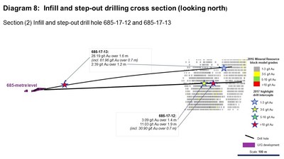 Diagram 8: Infill and step-out drilling cross section (looking north) (CNW Group/Rubicon Minerals Corporation)