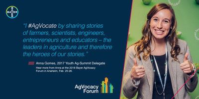 Anna Gomes, a student at UC Davis, and a 2017 Bayer Youth Ag-Summit delegate, will join some of her peers at the AgVocacy Forum to share her generation's perspectives on the future of agriculture.