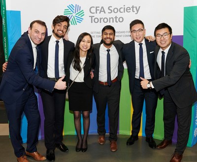 Left to right: Steve Balaban, CFA, Faculty Advisor, Hammad Shams, Katherine Chan, Uday Sandhu, Justin Lee and Kevin Li (CNW Group/CFA Society Toronto)