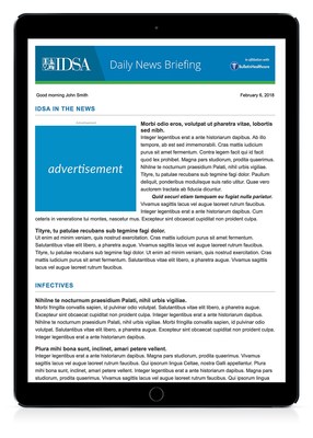 IDSA’s Daily News Briefing delivers each day’s most important news about infectious diseases to the association’s 11,000 members – verified infectious diseases physicians and scientists.