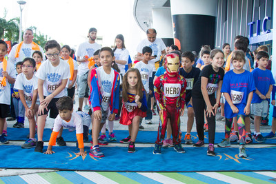Enjoy a free, fun-filled fun day for the whole family while helping to find a cure for diabetes at the DRI Walk for Diabetes Presented by Walgreens on Saturday, March 3, 2018. Pictured: Kids line up, ready to take off at last year's Super Hero Fun Run