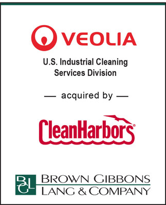 Brown Gibbons Lang & Company (“BGL”) is pleased to announce the sale of the U.S. Industrial Cleaning Services Division of Veolia Environmental Services North America, LLC, a subsidiary of Veolia North America, Inc. to Clean Harbors, Inc. (NYSE: CLH). BGL’s Environmental & Industrial Services team served as the exclusive financial advisor to Veolia in the transaction.