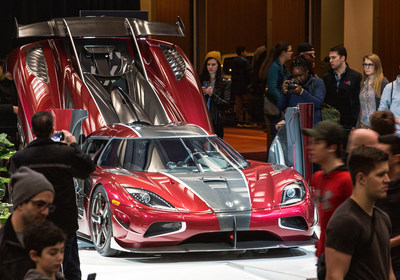 Crowds flocked to see the Koenigsegg Agera RS, the world’s fastest production car, at the AutoShow (CNW Group/Canadian International AutoShow)