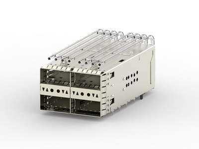 TE Connectivity’s zQSFP+ Stacked Belly-to-Belly Cages support a single printed circuit board (PCB) architecture in each line card, saving significant costs.