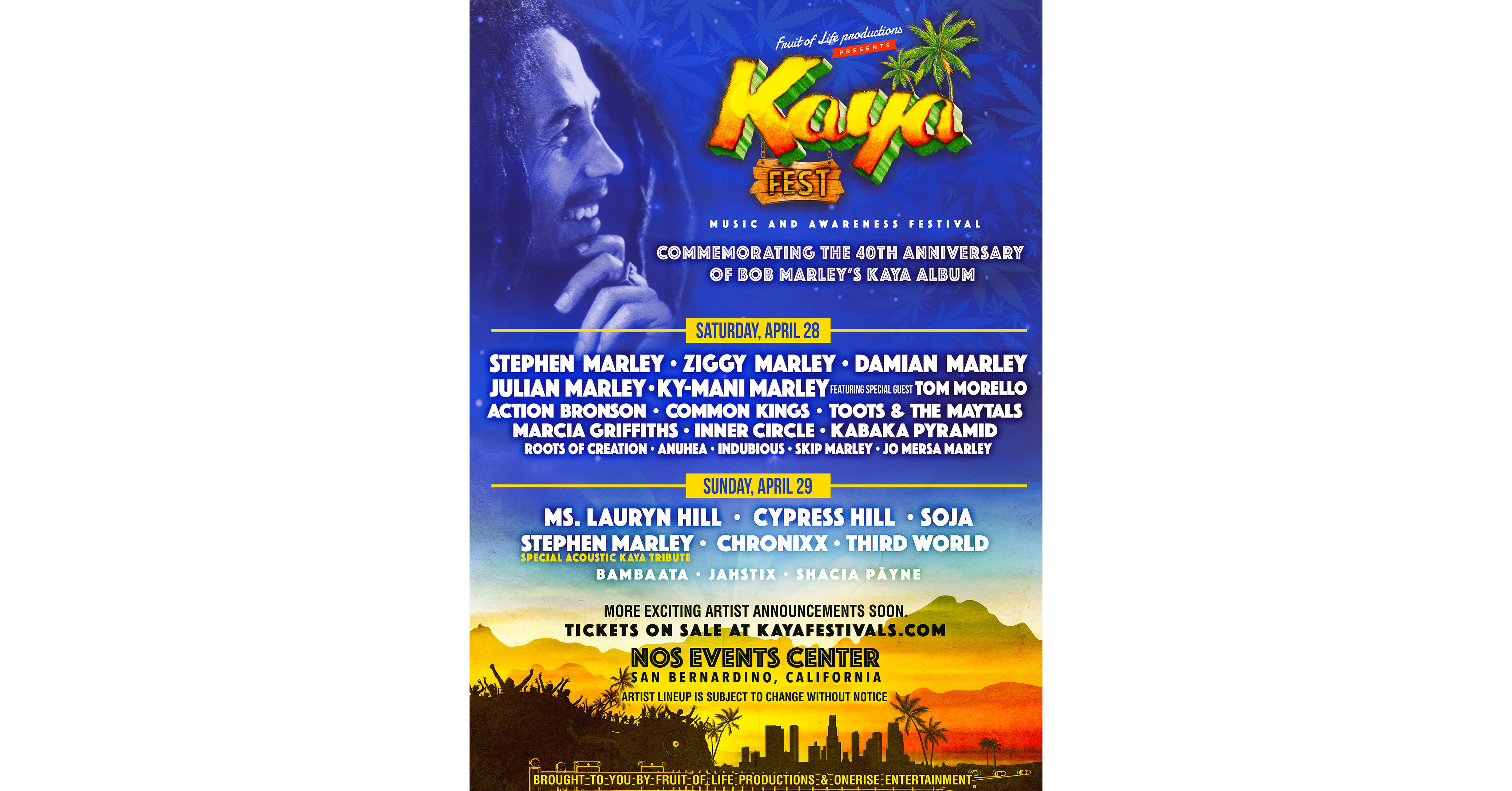 Kaya Fest With Stephen Marley, Ziggy Marley, Damian Marley, Ms. Lauryn