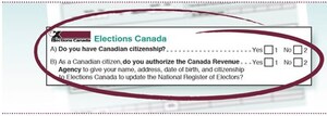 Canadian citizens can update their voter registration by checking "yes" on their T1 tax form