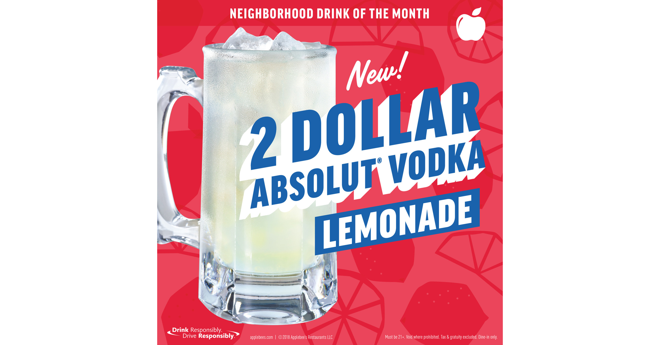 Applebee's® Makes March Sweeter with the New 2 DOLLAR ABSOLUT® Vodka
