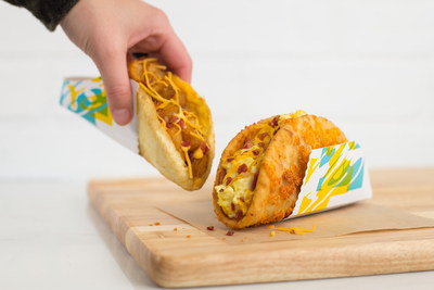 Pushing the limits of breakfast shell innovation even further, Taco Bell is also testing the Breakfast Toasted Cheese Chalupa complete with a chalupa shell with crispy aged cheddar cheese, filled with eggs, a choice of bacon or sausage and drizzled with warm nacho cheese sauce.