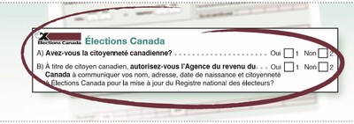 Les citoyens canadiens peuvent mettre à jour leur inscription comme électeurs en cochant « Oui » sur leur formulaire d'impôt T1