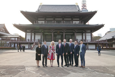 Members of Caesars Entertainment Senior Leadership and Japan Teams visited the Zojoji Temple. Caesars representatives included Mark Frissora, President and Chief Executive Officer, Jan Jones Blackhurst, Executive Vice President, Public Policy & Corporate Responsibility, Chris Holdren, Executive Vice President and Chief Marketing Officer, Steven Tight, President of International Development, William Shen, Senior Vice President and Managing Director, Caesars Entertainment Japan and Korea, Joshua Chan, Director, Asia Development, Spyro Costopoulos, Senior Vice President and Chief of Staff to the CEO, and Hiroko Fujiwara, Assistant Manager of Communications, Japan.