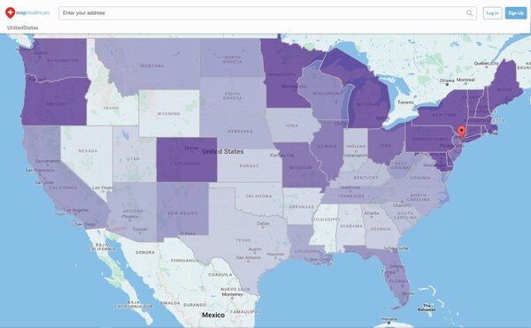 Geospatial healthcare maps and data on physicians, hospitals, pharmacies, payers, providers, patient populations, economic data and any healthcare fact