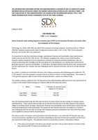 SDX ENERGY INC. ("SDX" or the "Company") - Grant of awards under existing long term incentive plan ("LTIP") to the Executive Directors and certain other key employees of the Company