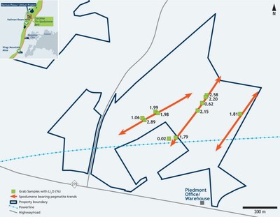 Spodumene Bearing Pegmatite Trends on New Properties