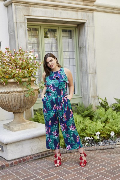 Draper James for ELOQUII Layton Parrot Printed Jumpsuit