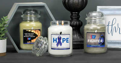 Goose Creek has pledged a minimum donation of $50,000, and $8 for every candle sold beyond that amount. A series of 12 popular Goose Creek fragrances such as Butter Cookie, Cinnamon Spice, Old Time Lemonade and Soft Linen Breeze will feature limited-edition designs with messages of courage and hope.