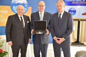 2018 European Medal of Tolerance Awarded to Prince Albert II of Monaco for his 'Exceptional Personal Leadership and Inspiration to Advance Truth, Tolerance and Historical Reconciliation'