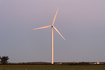 A turbine within DTE's Pinnebog Wind Park, which is located in Huron County.