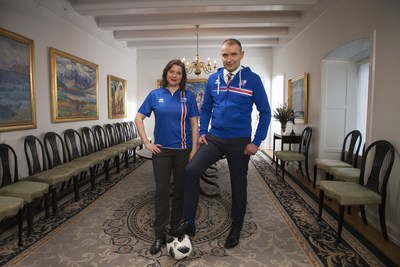 The Icelandic President and First Lady invite the world to support the nation's football team, when Iceland make their World Cup debut later this year. (PRNewsfoto/Inspired by Iceland)