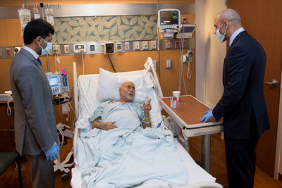 Ambassador Yousef Al Otaiba and UAE officials visit with Emirati patients receiving care at MD Anderson in Houston, Texas.