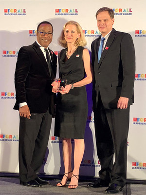 (L-R) Michael C. Bush, CEO at Great Place To Work; Stephanie Linnartz, Executive Vice President & Global Chief Commercial Officer, Marriott International; David Rodriguez, Executive Vice President & Global Chief Human Resources Officer, Marriott International