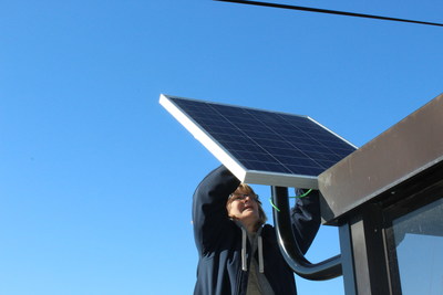 Eastern Michigan University is installing solar panels at community bus stops around campus.