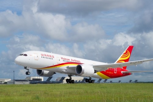 Hainan Airlines' London-Changsha route is serviced by a Boeing 787 Dreamliner