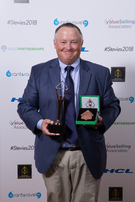 InsureMyTrip Executive Vice President Peter Evans at the Stevie Awards for Sales & Customer Service in Las Vegas, Nevada.