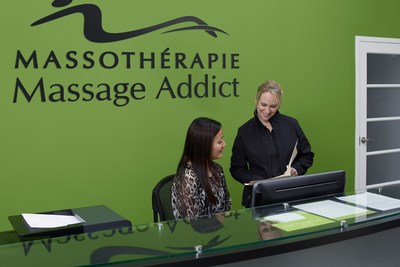 Massage à Montréal : La première clinique de Massothérapie Massage Addict au Québec est la 80e au Canada. (Groupe CNW/Massage Addict)