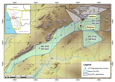 Figure 1  - Location of EPL 5555 and 5718 (CNW Group/Desert Lion Energy)