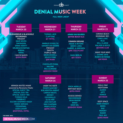 Full Lineup of Denial Music Week