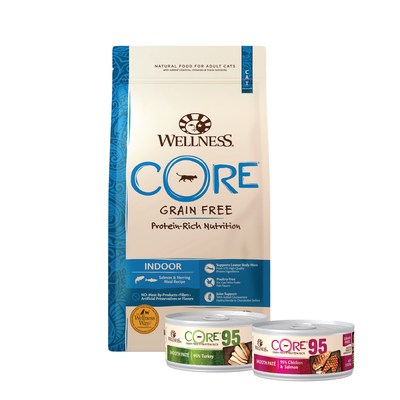 Wellness CORE Indoor Ocean and Wellness CORE 95% are among the 15 new Wellness recipes for cats, giving cat parents more options when it comes to providing cats with nourishment, wellbeing and delicious flavor.