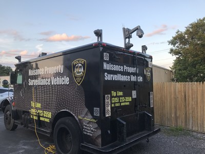 ‘The Armadillo,’ a repurposed armored truck used by the Utica Police Department, equipped with Hikvision surveillance cameras.