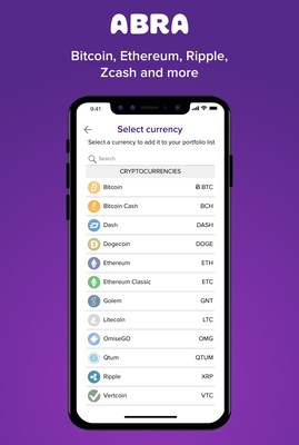 Abra Introduces World's First All-in-One Cryptocurrency Wallet and Exchange with 20 Cryptocurrencies and 50 Fiat Currencies in a Single App