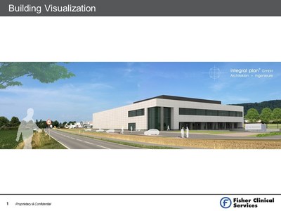 Rendering of Thermo Fisher Scientific's state-of-the-art pharma services supply chain facility in Rheinfelden, Germany.  Construction expected to start in Q4 2018 for the 8,000 sq.meter facility.