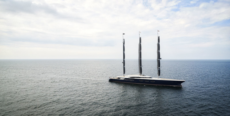 Oceanco’s 106.7m (350ft) Black Pearl - the Largest Dynarig Sailing Yacht in the World. (PRNewsfoto/Oceanco)