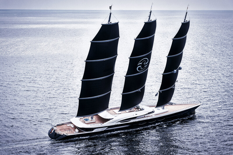Oceanco’s 106.7m (350ft) Black Pearl - the Largest Dynarig Sailing Yacht in the World. (PRNewsfoto/Oceanco)