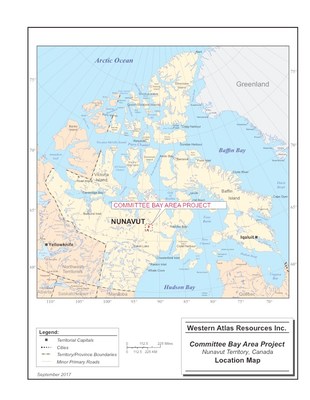 Western Atlas Resources Inc. - Committee Bay Area Project - Location Map (CNW Group/Pacific Topaz Resources Ltd.)