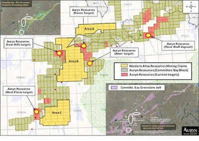 This figure is Western Atlas elaboration and not part of the Committee Area Project, Technical Report NI 43-101, prepared Paul Chamois, M.Sc. (A), P. Geo., Principal Geologist with Roscoe Postle Associates (“RPA”) on September 8, 2017. (CNW Group/Pacific Topaz Resources Ltd.)