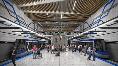 Rseau structurant de transport en commun - Station Tramway souterraine (Groupe CNW/Ville de Qubec)