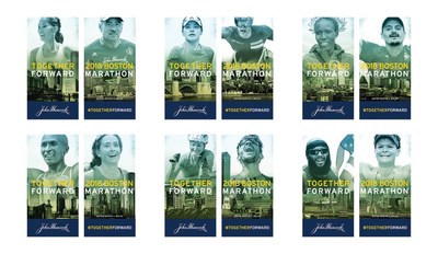 John Hancock's 2018 Boston Marathon street banners depict the Together Forward theme through a bold and striking visual treatment, celebrating both the runners and the historic city of Boston. High-res versions of the banners available upon request.