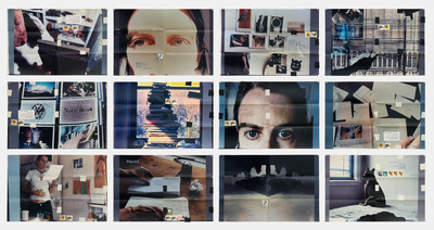 Fifty Minutes Grid, 2006, Twelve C-prints, tape, postage, ink, 30.5 x 44.5 cm each; 94 x 137.2 cm overall, Moyra Davey (CNW Group/Scotiabank)