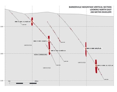 Barkerville Mountain Vertical Section (CNW Group/Barkerville Gold Mines Ltd.)